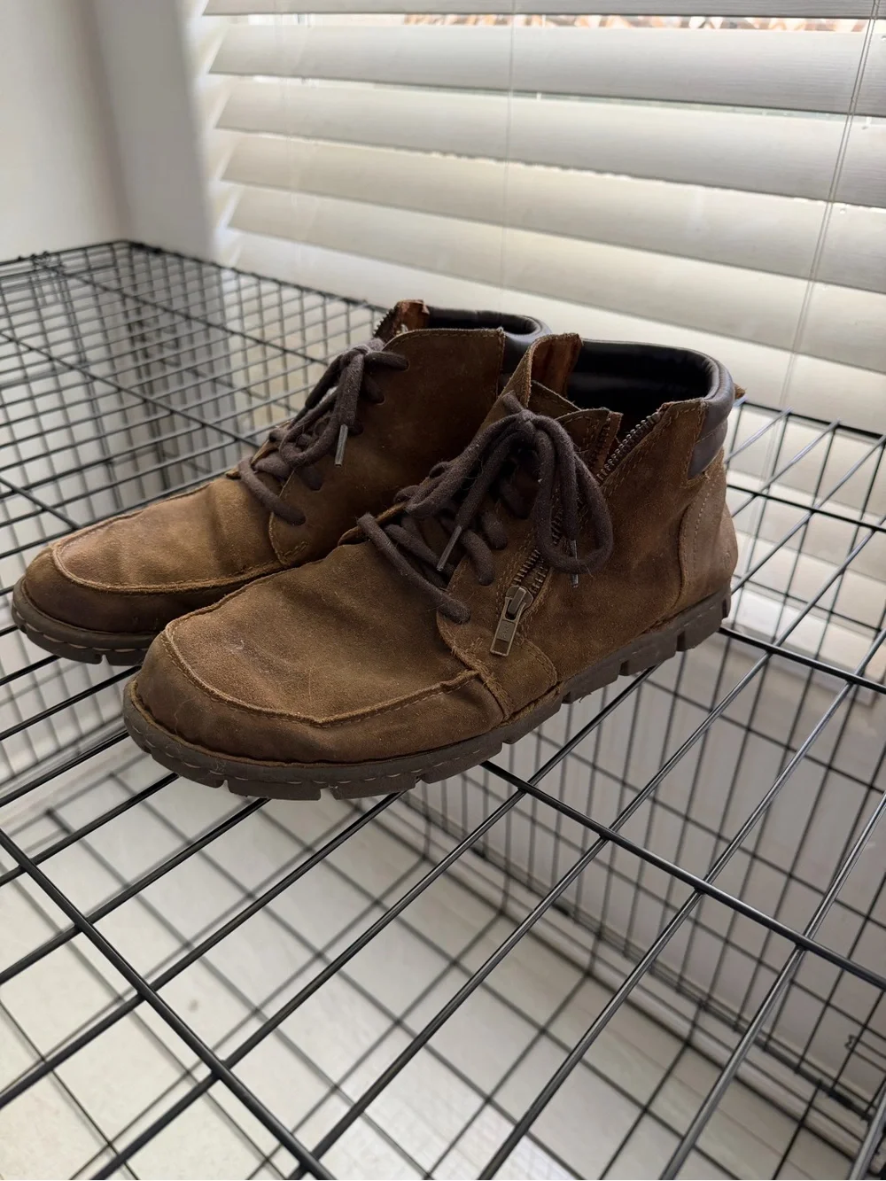 Men's Brown Suede Lace-Up Casual Boots